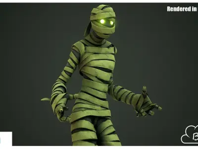 Stylized Mummy Low-poly 3D model