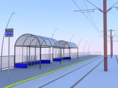 Tram stop II 3D model