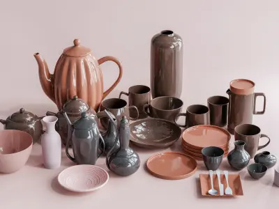 Decorative Porcelain Set 3D model