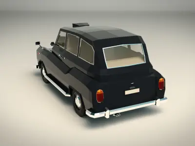 Low Poly Taxi Cab 03 Low-poly 3D model