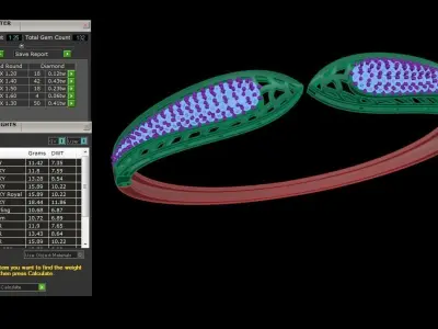 Ultra Vision Mesh Double Head Snake Jewelry  Diamond Bracelet 3D print model