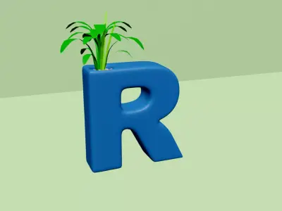 Vase R - Alphabet Vases Collection Letters - STL Printable 3D print model