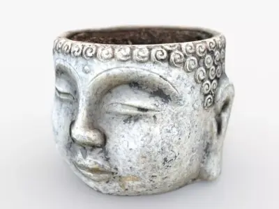 Buddha flower pot Low-poly 3D model