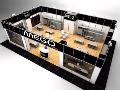 Moduler Exhibition Fair Stand 13x8 3D model