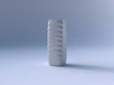Vase quadratic tall with sections and twisted lines 3D print model