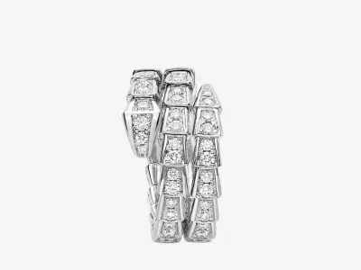 BULGARI - SERPENTI VIPER RING - DOUBLE COIL DIAMONDS  3D print model