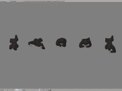 Gorillas gorilla Low-poly 3D model