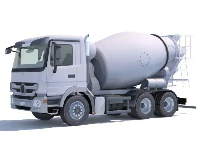 Mercedes Actros Mixer Low-poly 3D model