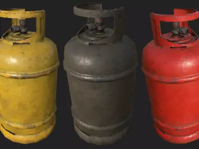 Propane Gas Cylinder 3 PBR Low-poly 3D model