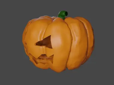 Pumpkin Head Halloween High Poly - Cabeca Abobora 3D model