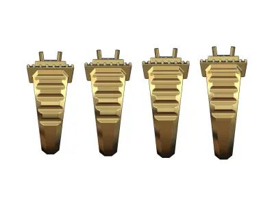 Fluted shank square cluster diamond ring US sizes 7to10 3D print model