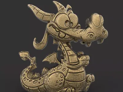 cute cartoon dradon decor 3D print model