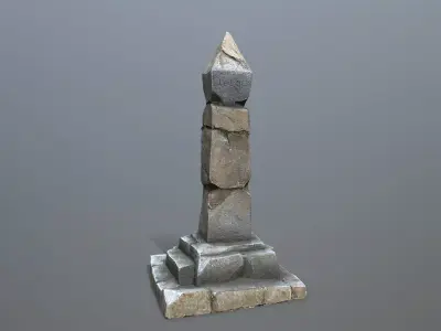 pillar Low-poly 3D model 6