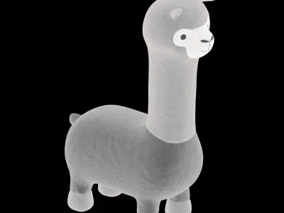 Alpaca plush toy 3D model
