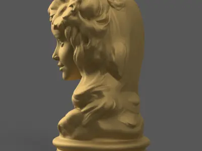 Elegant Woman Head Planter 3D STL File for Decoration 3D print model