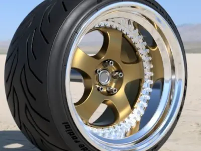 WORK MEISTER S1 3P RIMS WITH ADVAN FOR DIECAST AND SCALE MODELS 3D print model