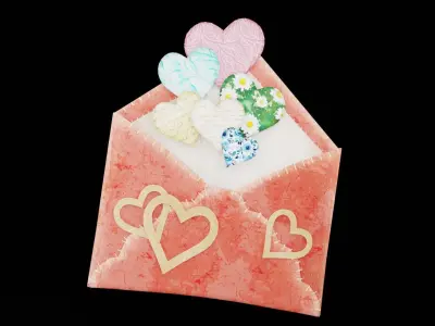 Love Gift Card Low-poly 3D model