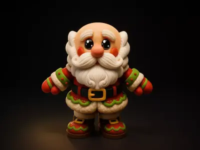 Cute Santa Claus Figurine Adorable Christmas Holiday Miniature  3D print model