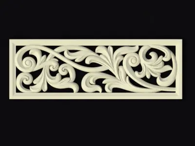 Central decor ornament for furniture 3D model 429