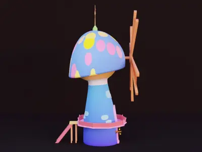 Cartoon Windmill 3D model purchase