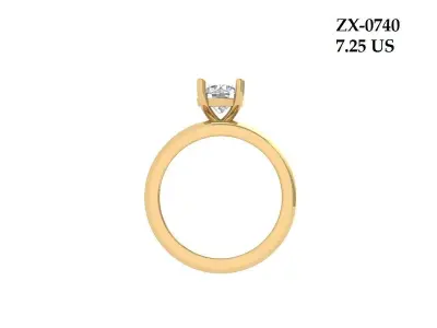 Solitair Ring Bridal Set 3D print model