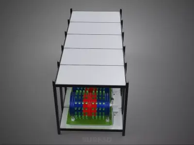 CELL RACK FRAME ROW SHELF TRAY DRUM ROTARY HYDROPONIC PLANT FARM 3D model