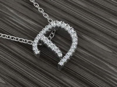 Jewelry Alphabet Pendant D 3D print model
