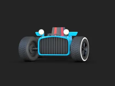 Cartoon Car Low-poly 3D model 18
