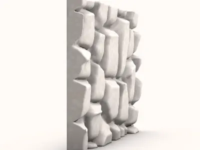 Hand-Laid Boulder Wall Module 3D model