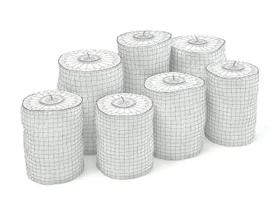 Wood Logs Candlesticks 3D model