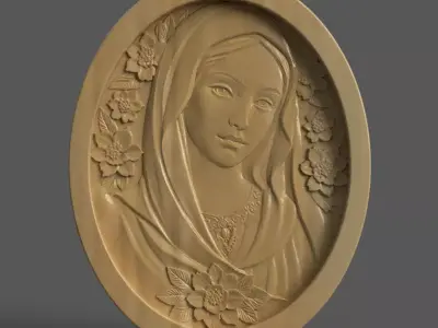 St Mary  Elegant Christian Wall Art and Decoration - keychain 02 3D print model