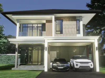 Modern House 3D Model type B1 3D model