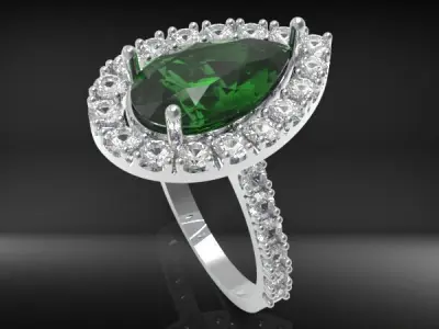 Pear Shaped jewellry Ring 3D print model