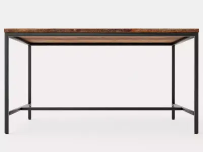 Wilmer Dining Table 140 Cm Wood Black Low-poly 3D model