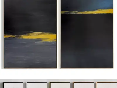 Plaster Two Photo Frame 299 Low-poly 3D model