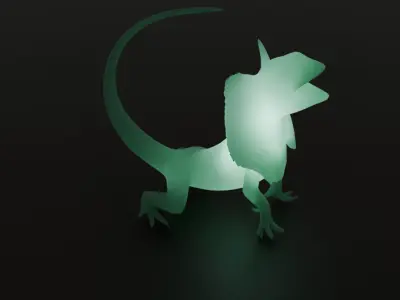 Indirect lighting of frilled lizard 3D model
