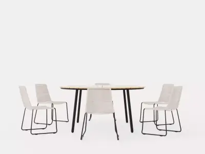 Bjorko and Reso dining set Low-poly 3D model