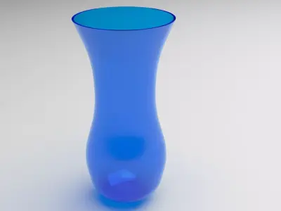 Transparent Blue Glass Vase 3D model