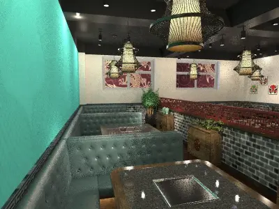 Chinese interior room design 3D model