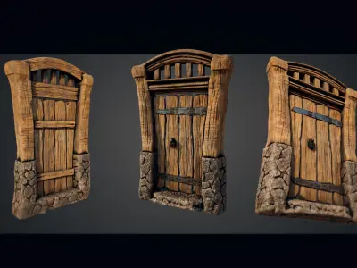 Medieval Gateway Collection 02 Low-poly 3D model