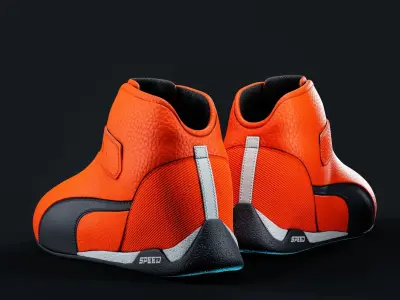 Formula 1 boots Low-poly 3D model