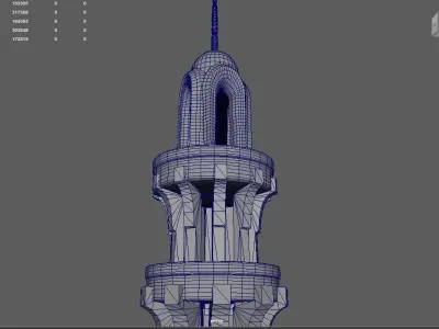 Minar-e-Pakistan Low-poly 3D model