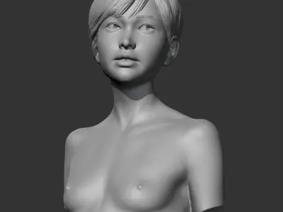 HD girl bust O 3D print model 3D print model
