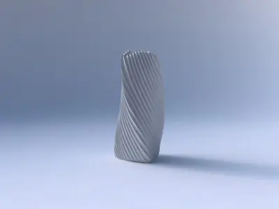 Vase twist triangle with extruded vertical lines 2 3D print model