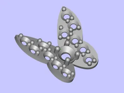 Butterfly pendant and earrings 3D print model