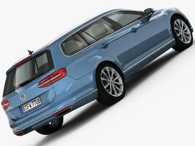 Volkswagen Passat Variant 2015 detailed interior 3D model