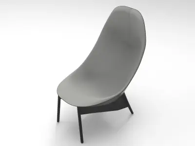 Uchiwa Armchair Low-poly 3D model