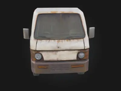 Rusty Pickup  Weathered Vehicle Model for Post-Apocalyptic 3D model