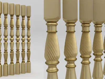 Carved Baluster 3D model shop