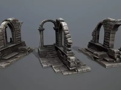 Ruin Gate Low-poly 3D model